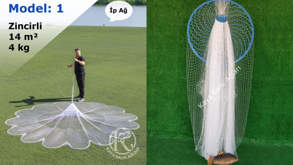 Çemberli İp Serpme Ağ – 4 Kg – Zincirli